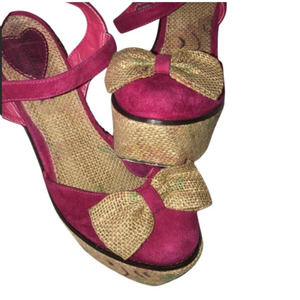 SHELLY’S LONDON WEDGES PINK AND LIGHT BROWN WEDGES SIZE 9